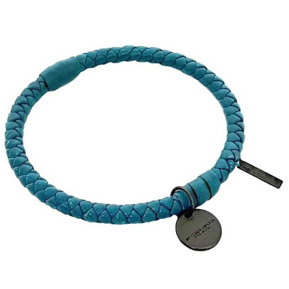 BOTTEGA VENETA Blue Leather Intrecciato Bracelet